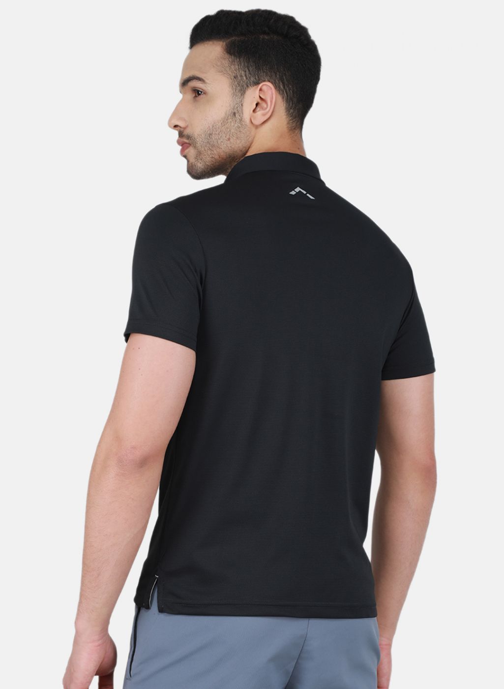 Rock.it Men Black Self Design T-Shirt