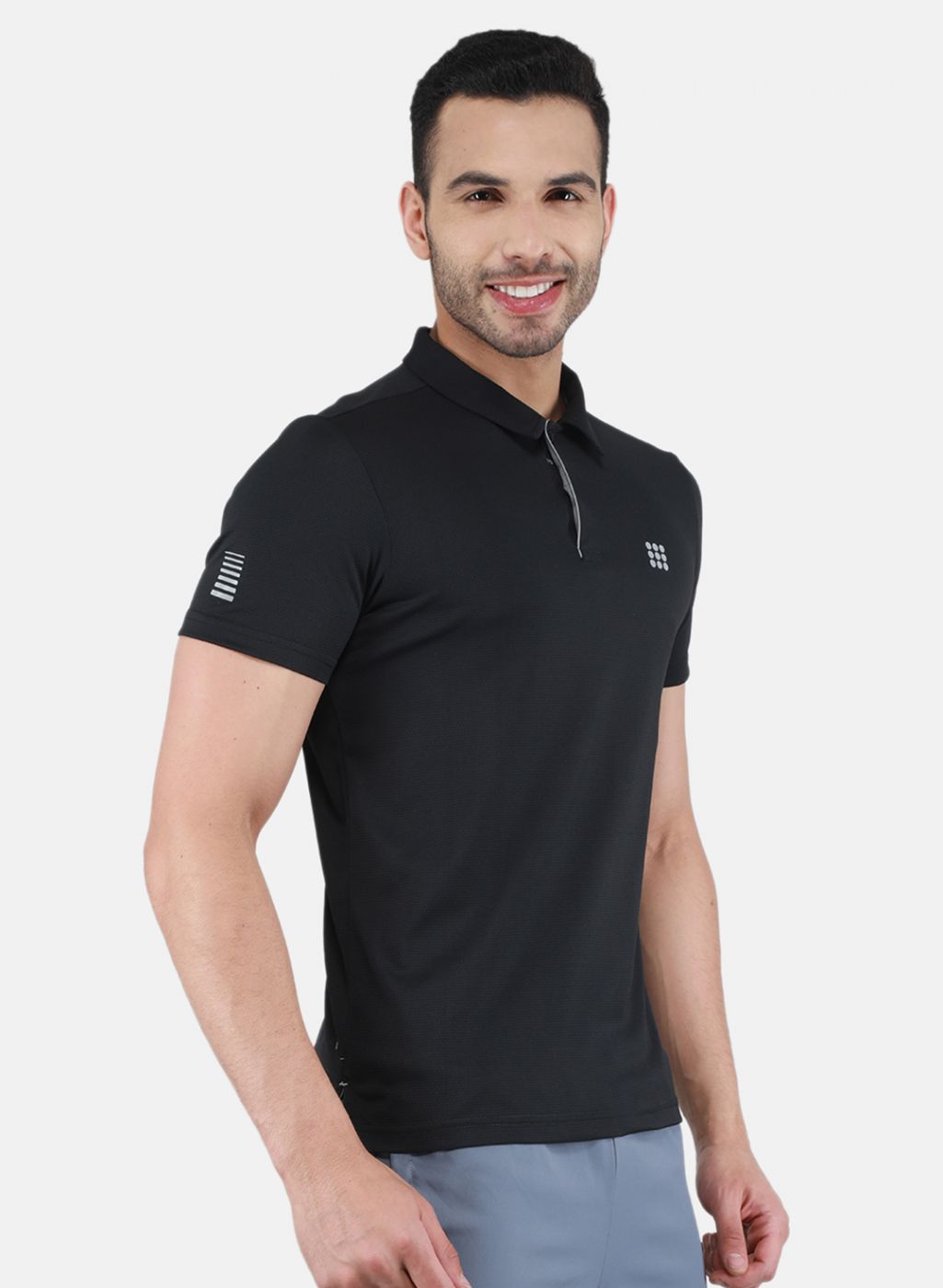 Rock.it Men Black Self Design T-Shirt