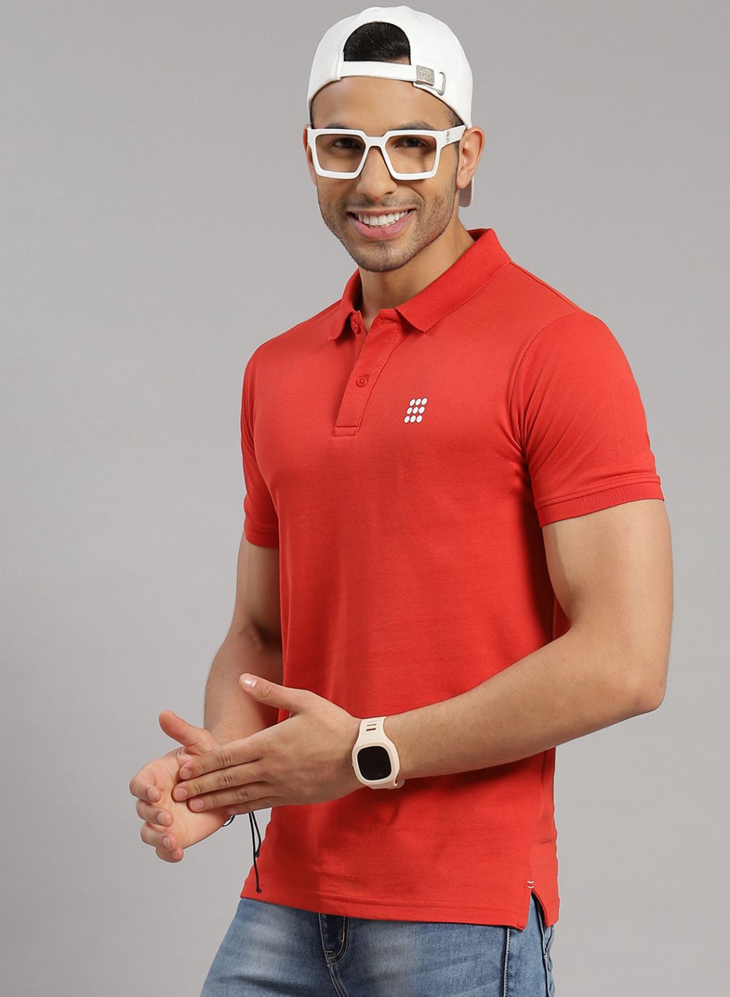 Rock.it Men Orange Solid T-Shirt