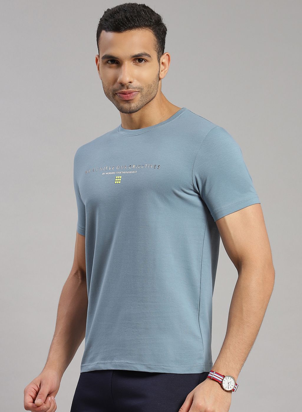 Rock.it Men Blue Printed T-Shirt