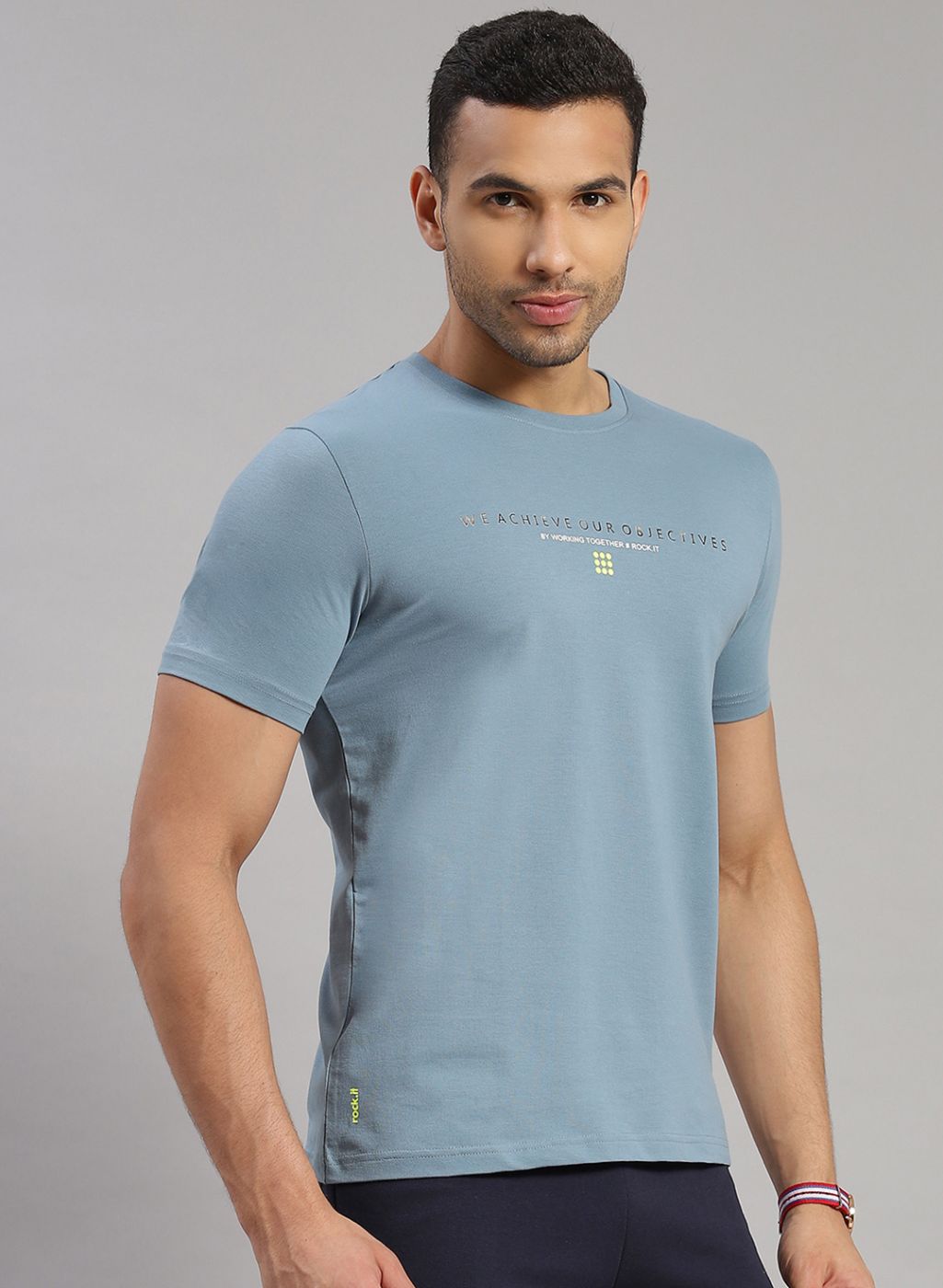 Rock.it Men Blue Printed T-Shirt