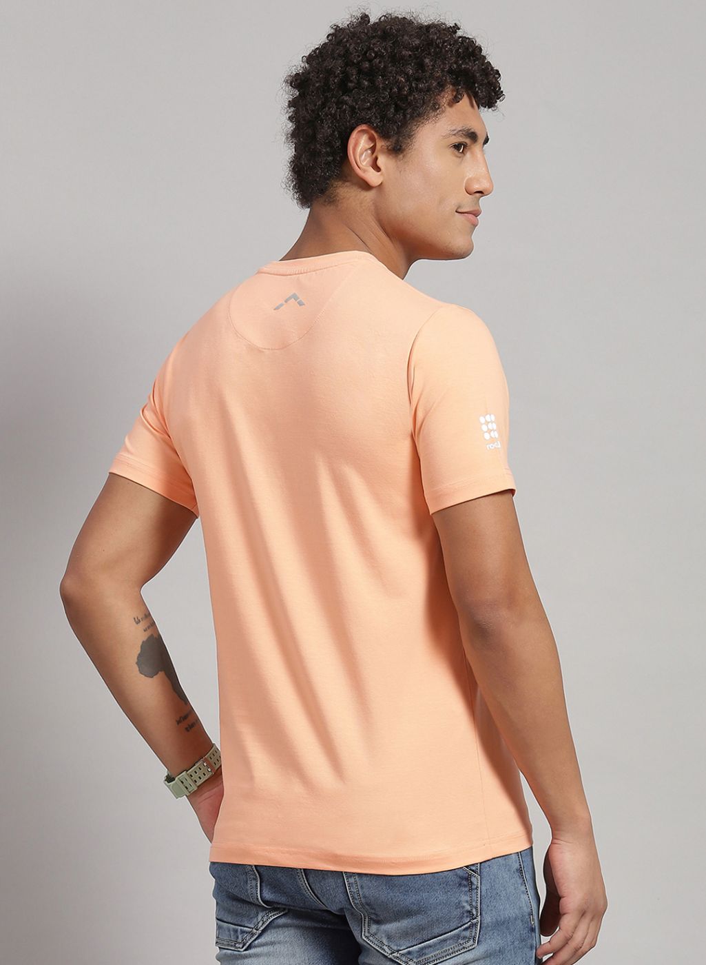 Men Peach Printed T-Shirt 2 Pc