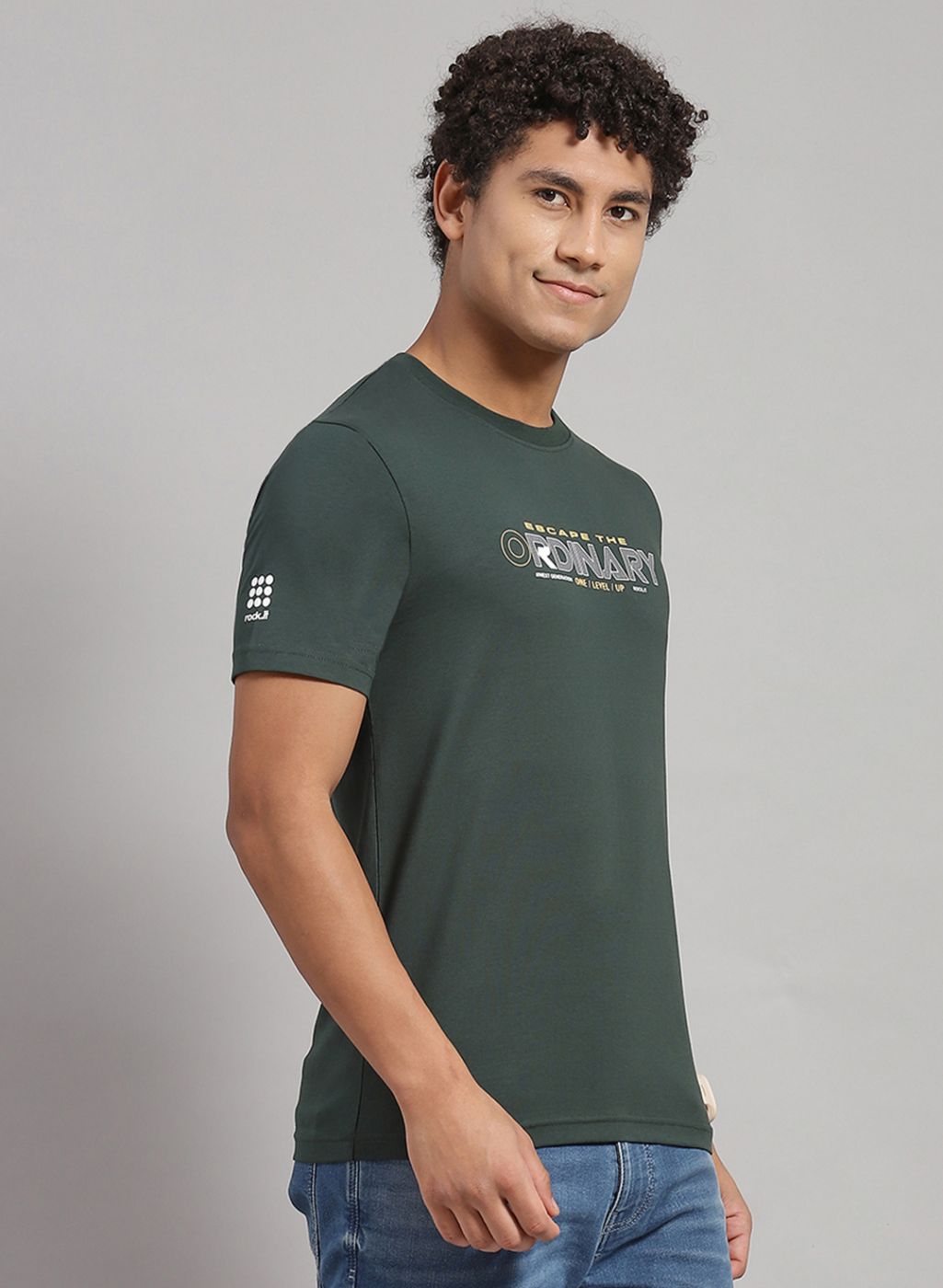 Men Green Printed T-Shirt 2 Pc