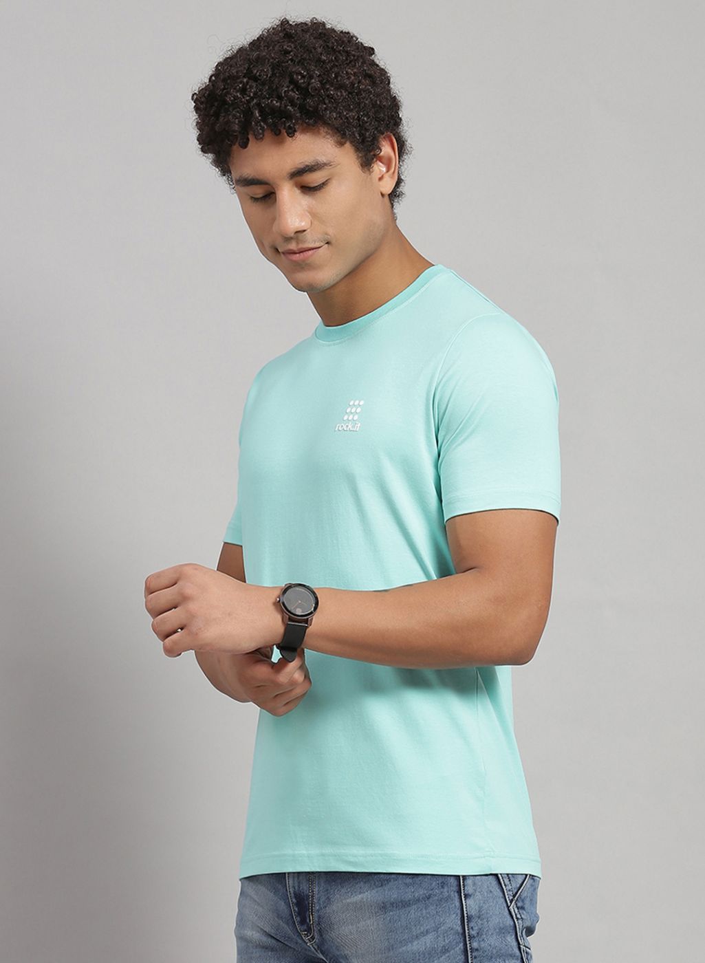 Rock.it Men Green Solid T-Shirt 2 Pc