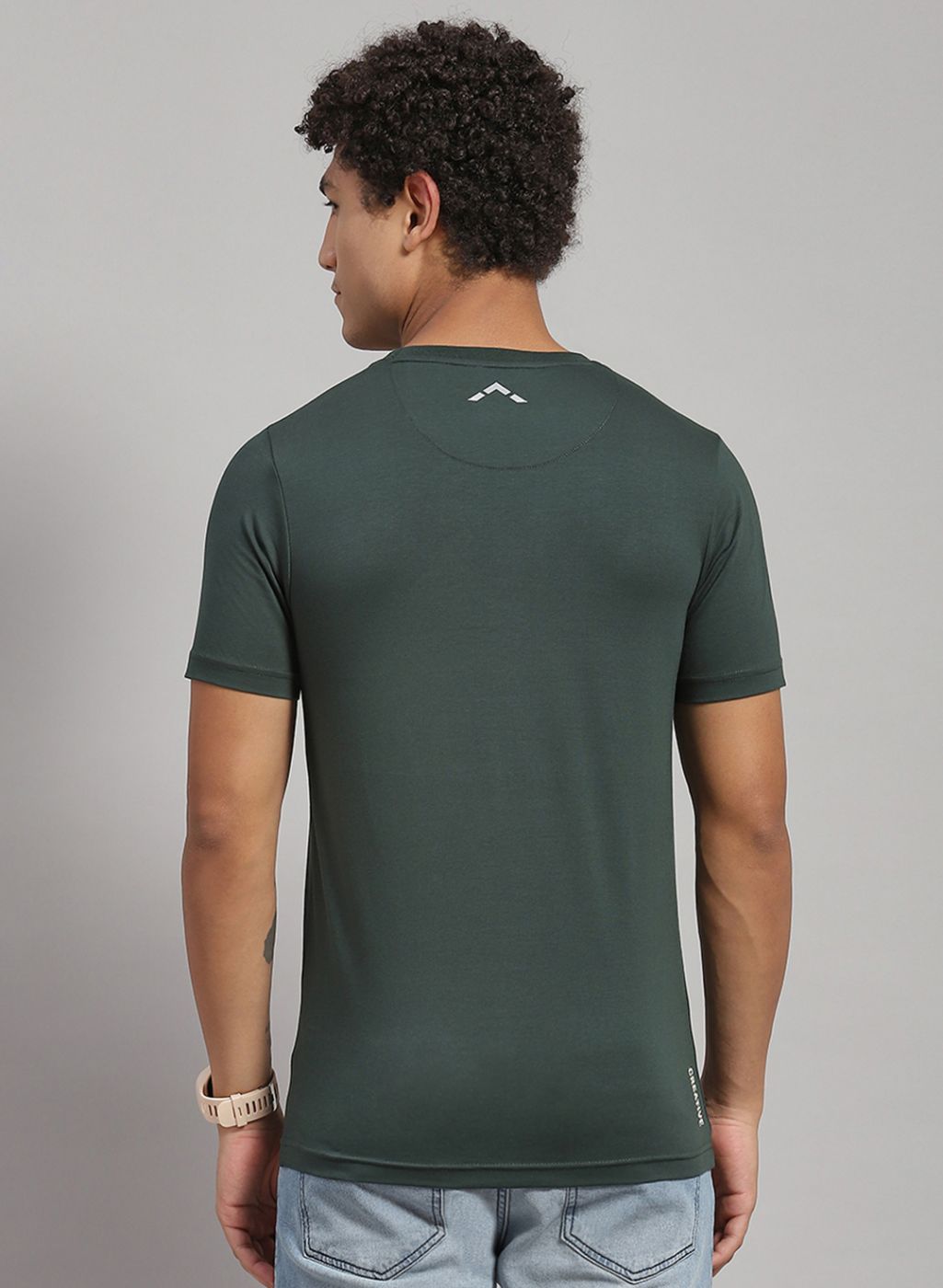 Men Green Solid T-Shirt 2 Pc
