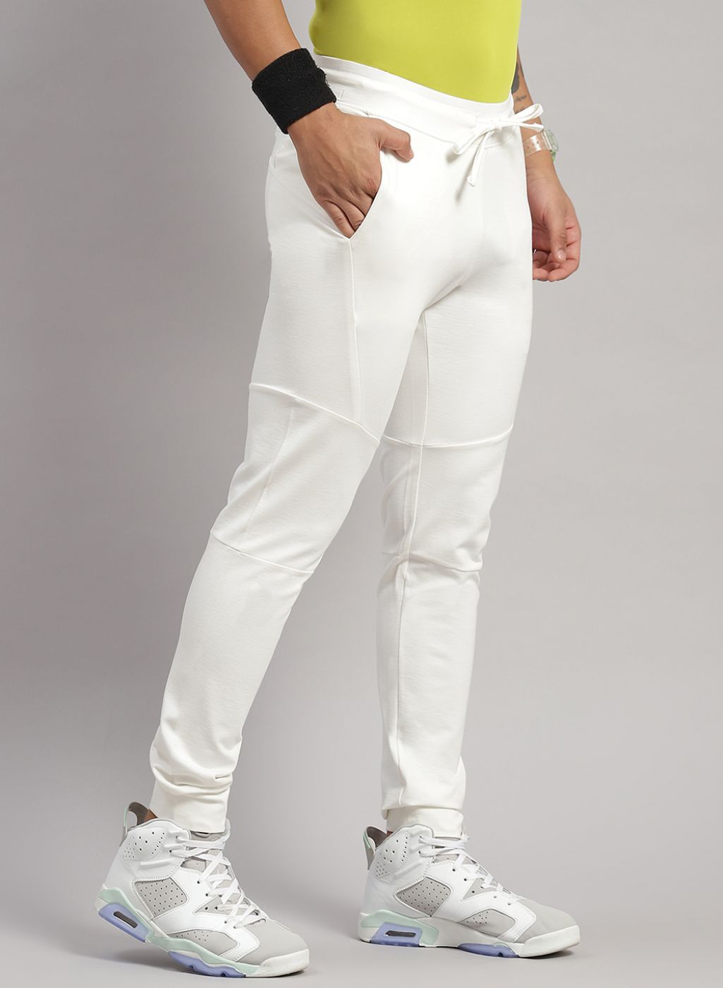 Rock.it Men White Regular Fit Jogger