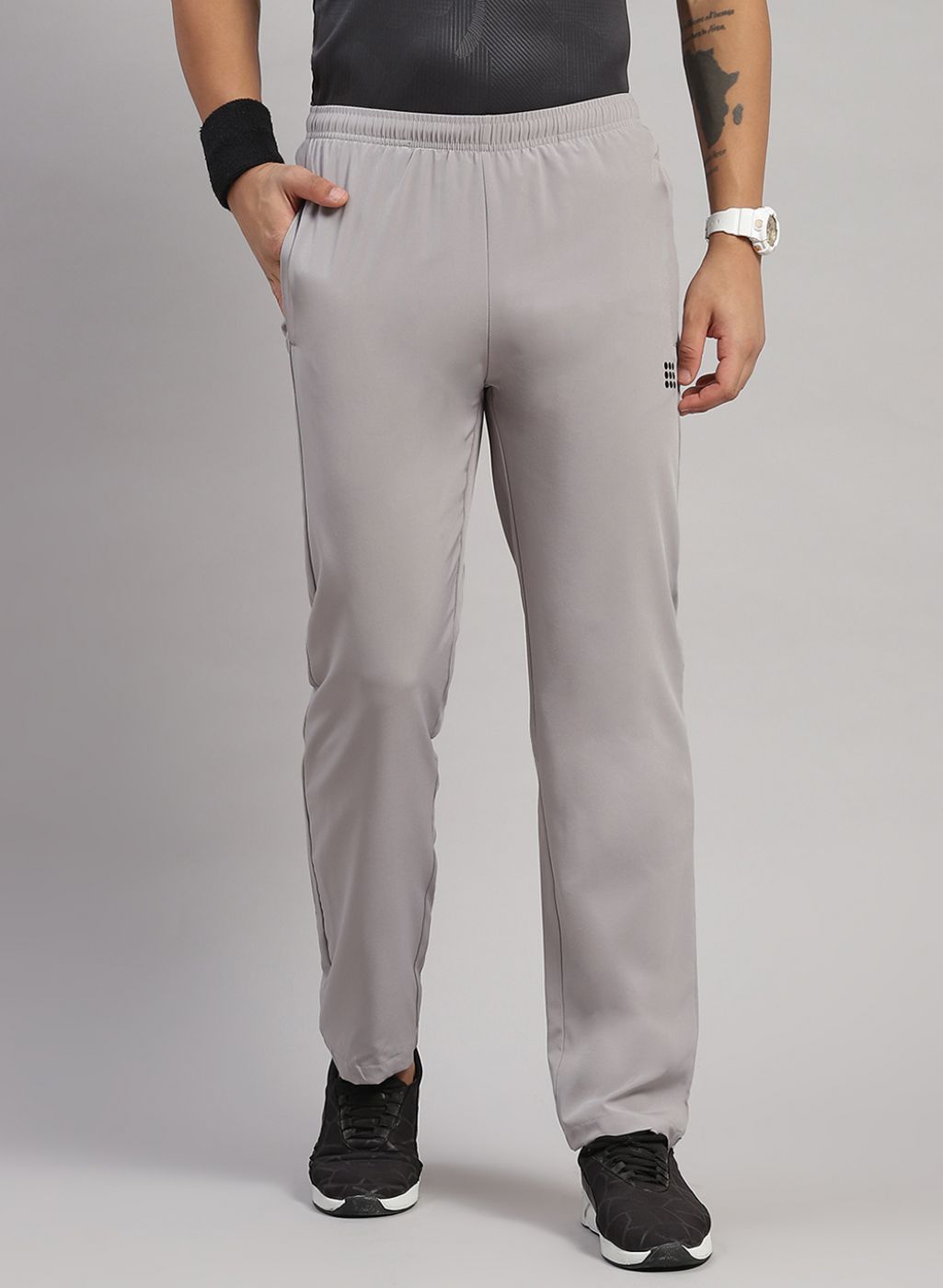 Buy HRX By Hrithik Roshan Men Grey Solid Joggers - Track Pants for Men  8423025 | Myntra