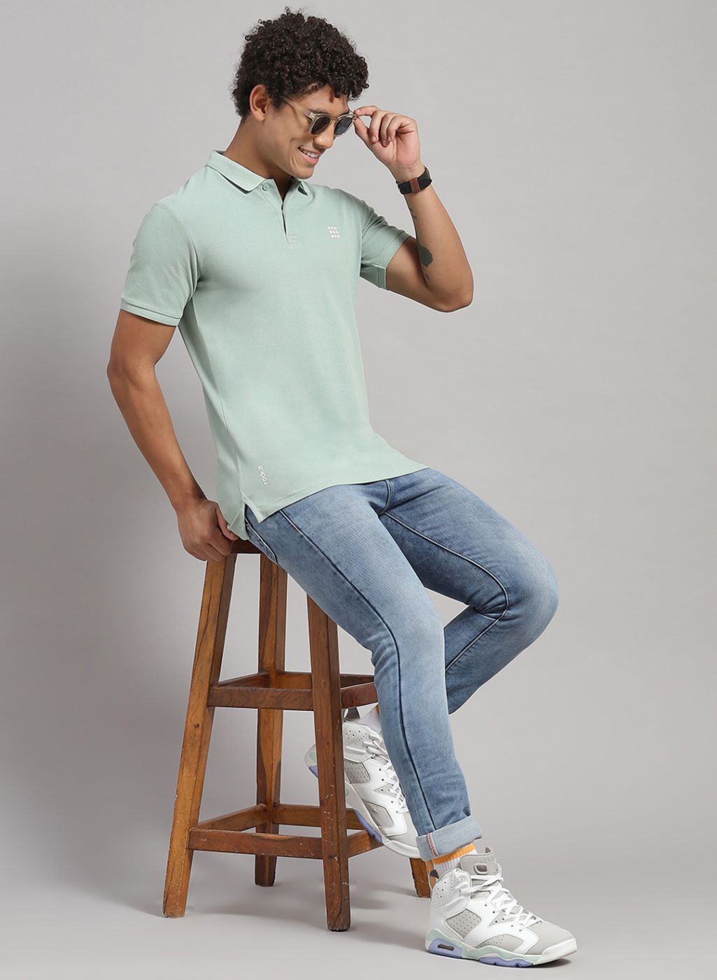 Rock.it Men Green Solid T-Shirt