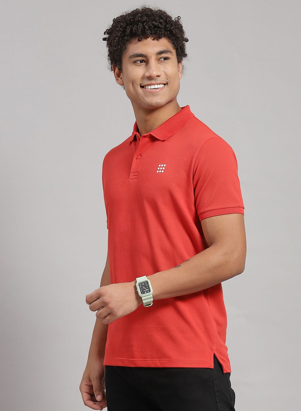 Rock.it Men Orange Solid T-Shirt