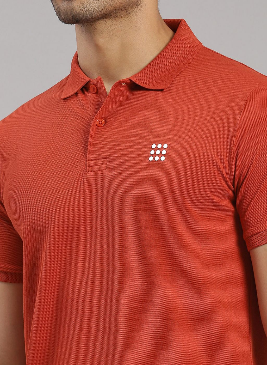 Rock.it Men Rust Orange Solid T-Shirt