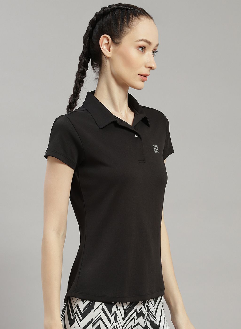 Rock.it Women Black Solid T-Shirt