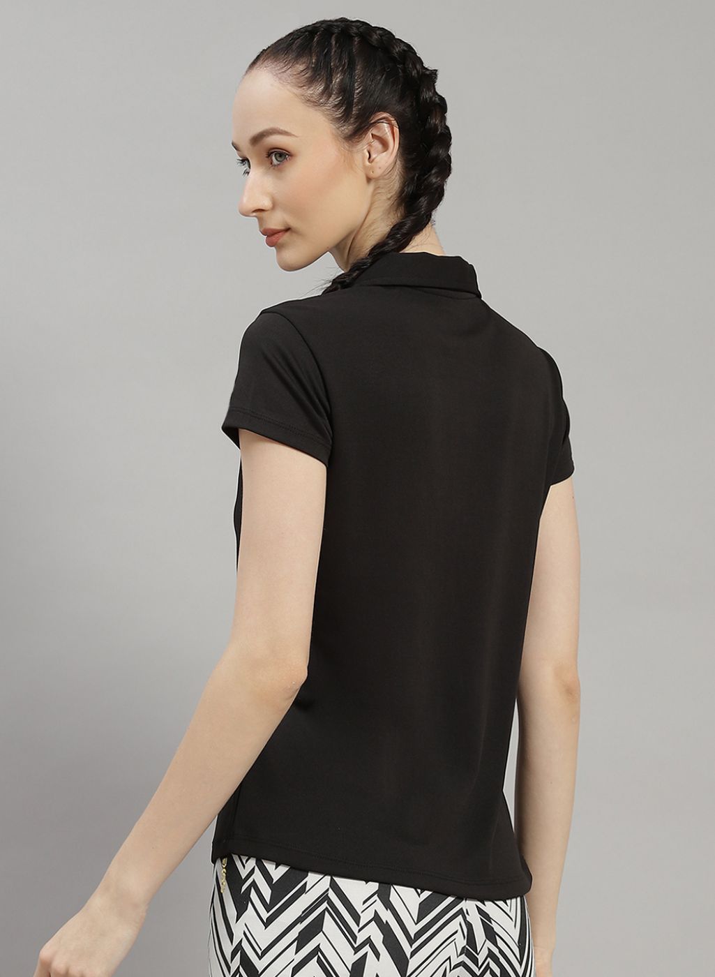 Rock.it Women Black Solid T-Shirt