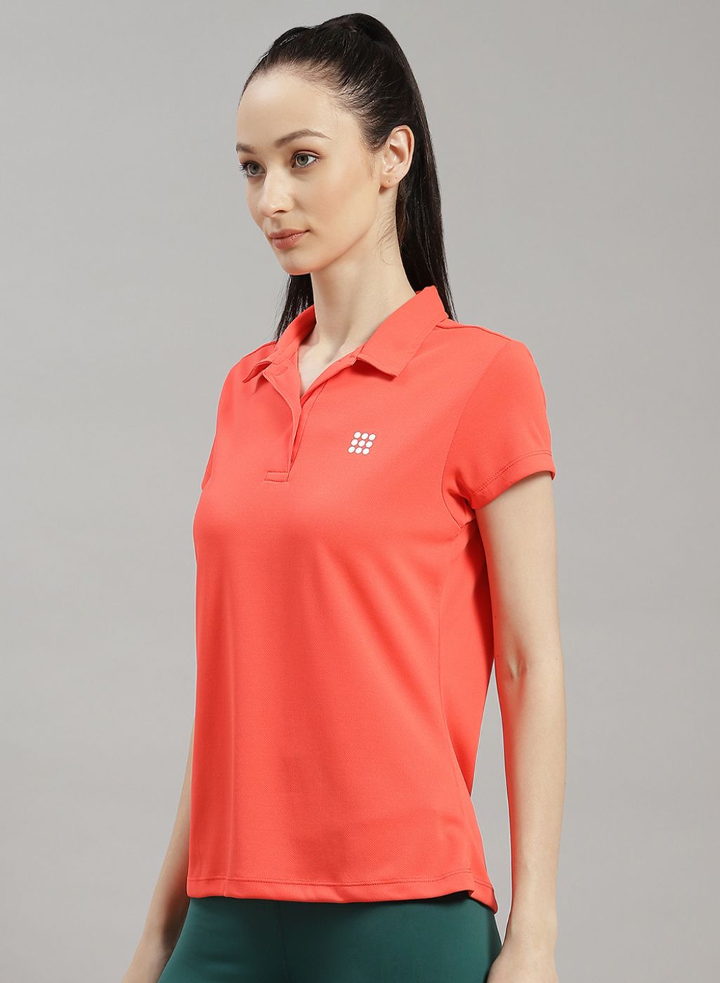 Women Orange Solid T-Shirt