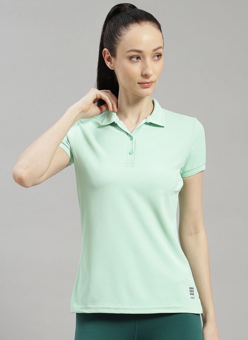 Rock.it Women Green Solid T-Shirt
