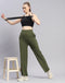 Rock.it Women Olive Solid Regular Fit Yoga Pant