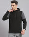 Rock.it Men Grey Solid Hooded Full Sleeve Sweatshirt