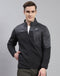 Rock.it Men Grey Self Design Stand Collar Full Sleeve Sweatshirt