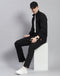 Rock.it Men Black Solid Stand Collar Full Sleeve Tracksuit