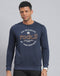 Rock.it Men Navy Blue Solid Round Neck Full Sleeve Sweatshirt