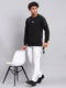 Rock.it Men Black Self Design Round Neck Full Sleeve Sweatshirt