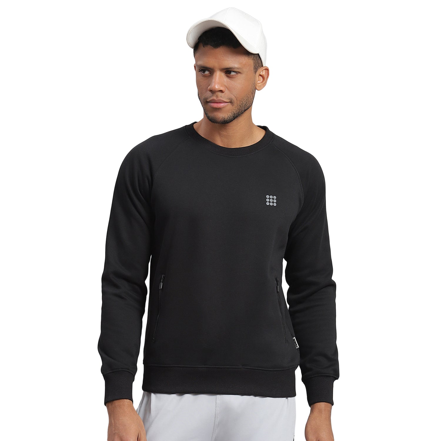 Rock.it Men Black Solid Round Neck Full Sleeve Sweatshirt