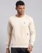 Rock.it Men Cream Solid Round Neck Full Sleeve Sweatshirt