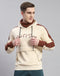 Rock.it Men Cream Solid Hooded Full Sleeve Sweatshirt