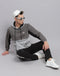 Rock.it Men Grey Solid Hooded Full Sleeve Sweatshirt
