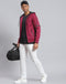 Rock.it Men Magenta Solid Hooded Full Sleeve Sweatshirt