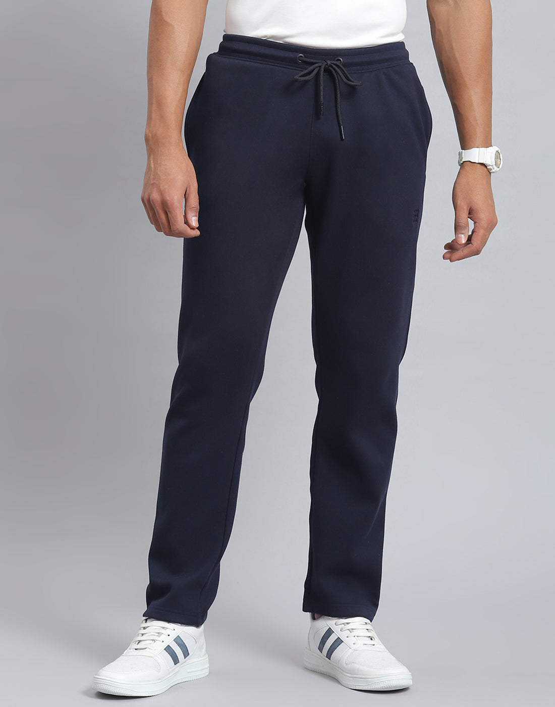 Rock.it Men Navy Blue Solid Regular Fit Winter Lower