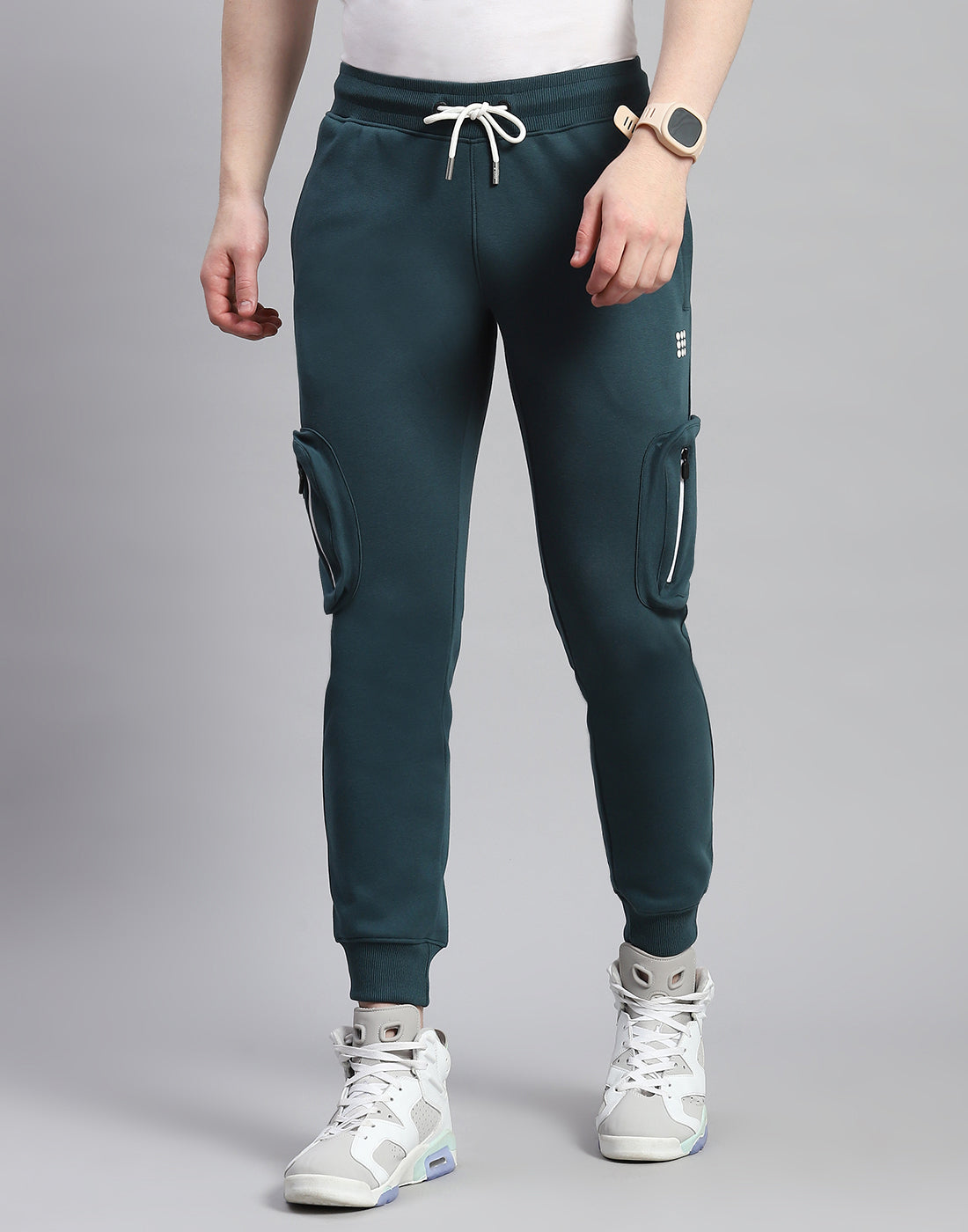 Rock.it Men Teal Blue Solid Regular Fit Lower