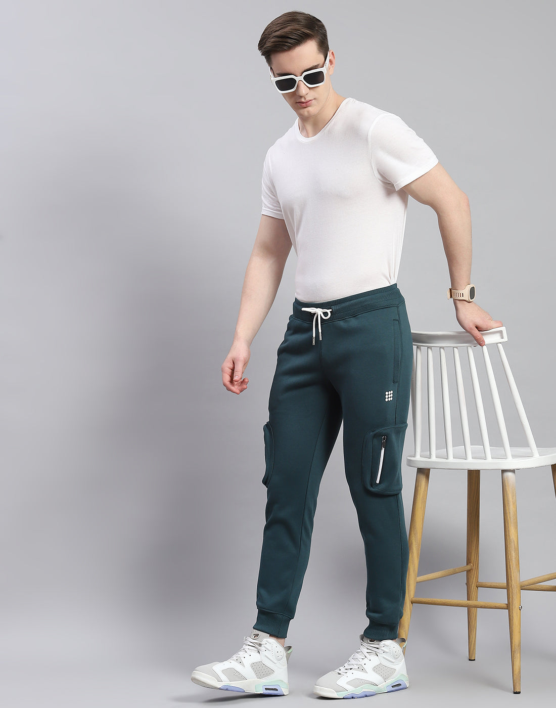 Rock.it Men Teal Blue Solid Regular Fit Lower