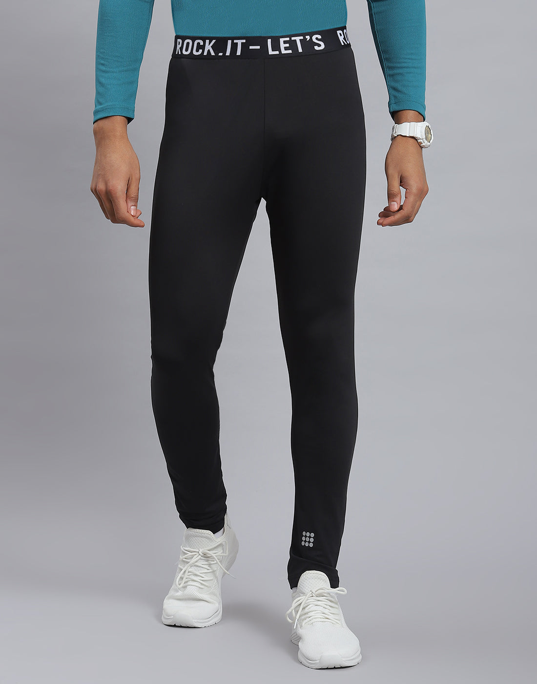 Rock.it Men Black Solid Regular Fit Tights