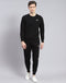 Rock.it Men Black Solid Round Neck Full Sleeve Tracksuit