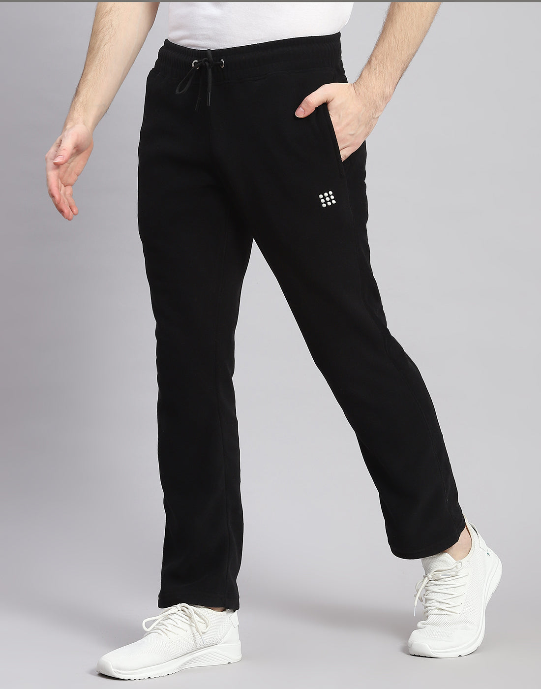 Rock.it Men Black Solid Hooded Full Sleeve Tracksuit