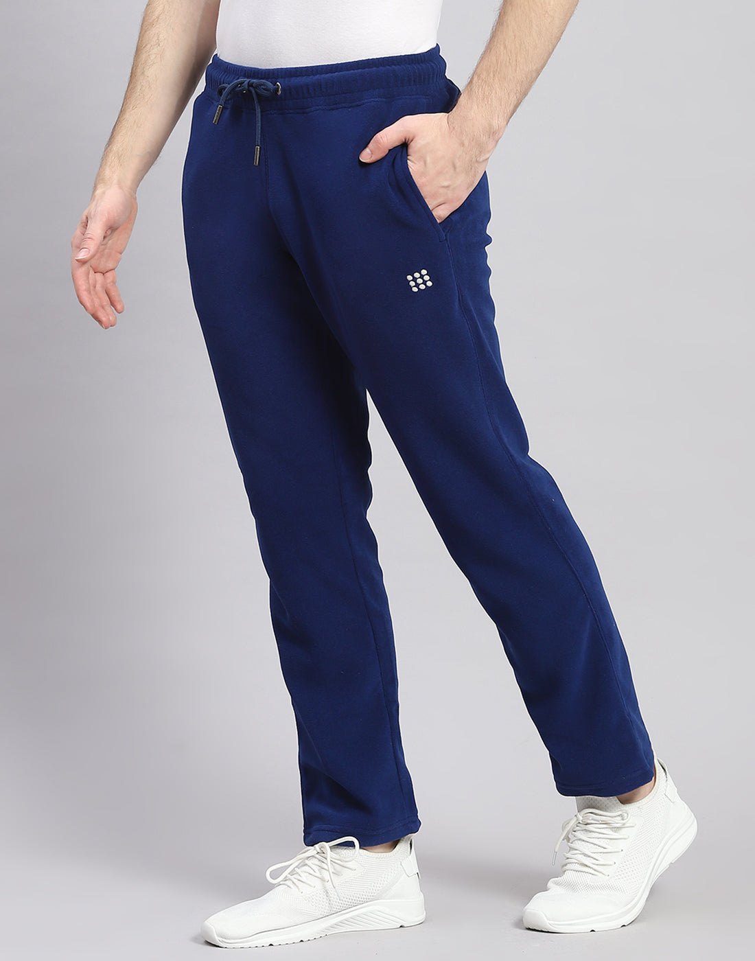 Rock.it Men Blue Solid Hooded Full Sleeve Tracksuit