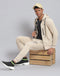 Rock.it Men Beige Solid Hooded Full Sleeve Tracksuit