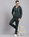Rock.it Men Green Solid Hooded Full Sleeve Tracksuit