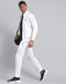 Rock.it Men White Solid Stand Collar Full Sleeve Tracksuit
