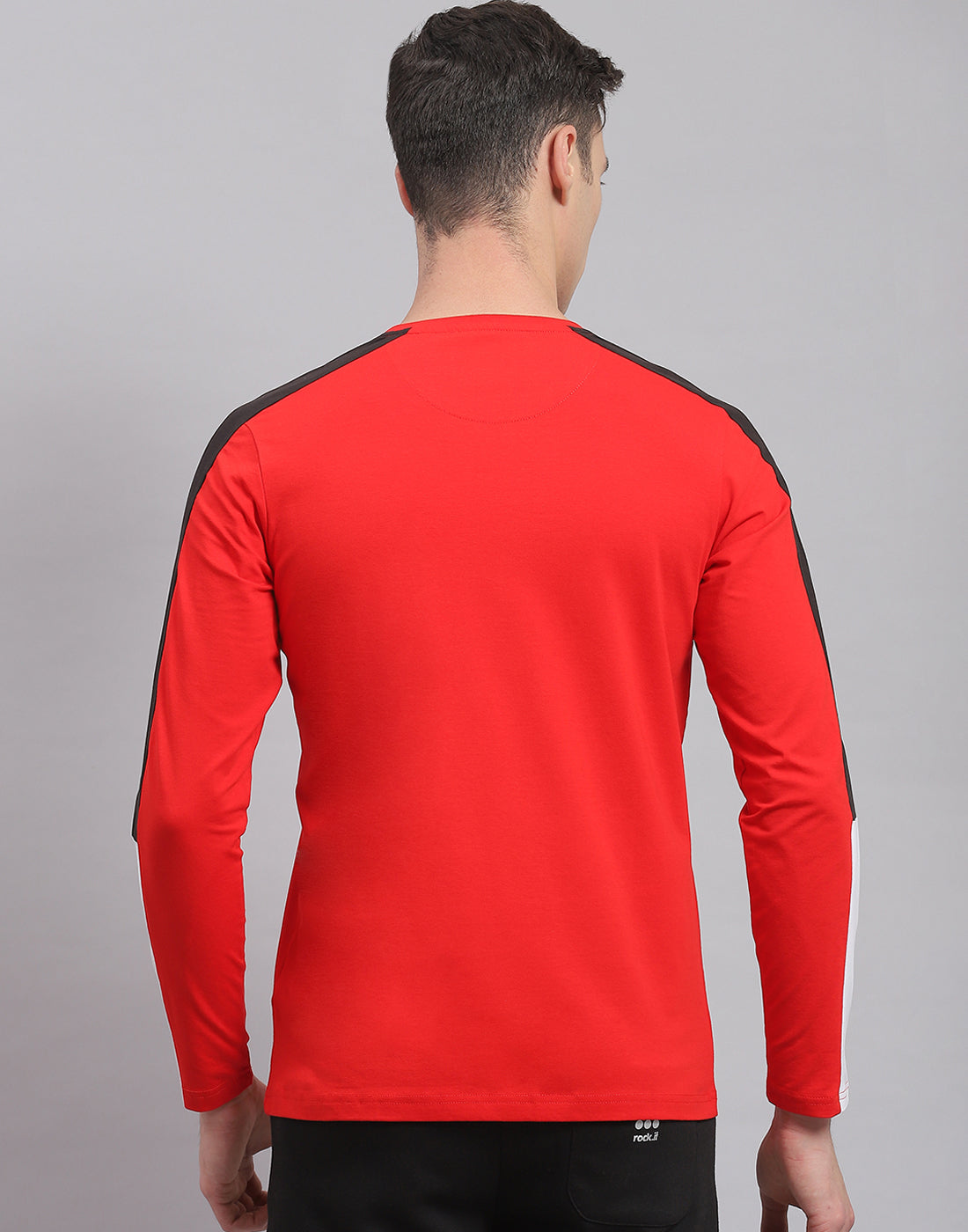 Rock.it Men Red Printed Round Neck Full Sleeve Active T-Shirt