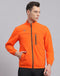 Rock.it Men Orange Solid Stand Collar Full Sleeve Jacket