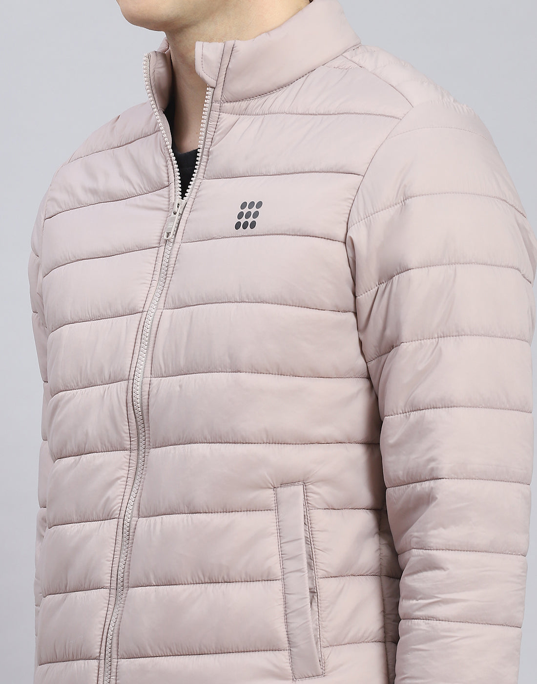 Rock.it Men Grey Solid Stand Collar Full Sleeve Jacket