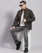 Rock.it Men Olive Solid Stand Collar Full Sleeve Jacket