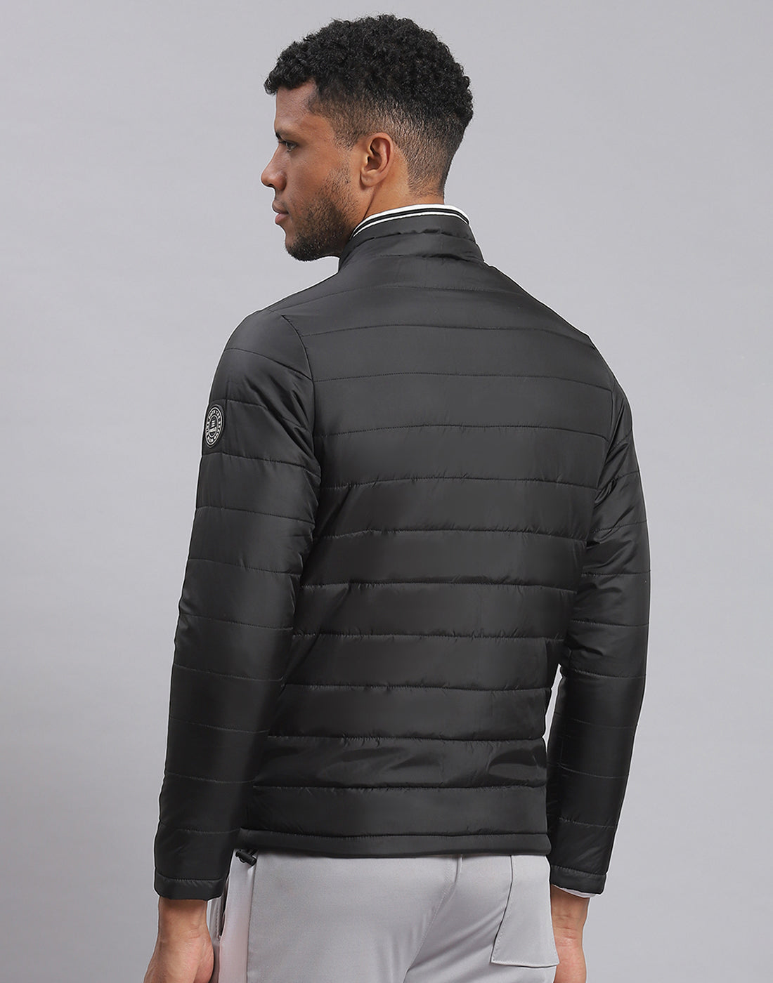 Rock.it Men Black Solid Stand Collar Full Sleeve Jacket