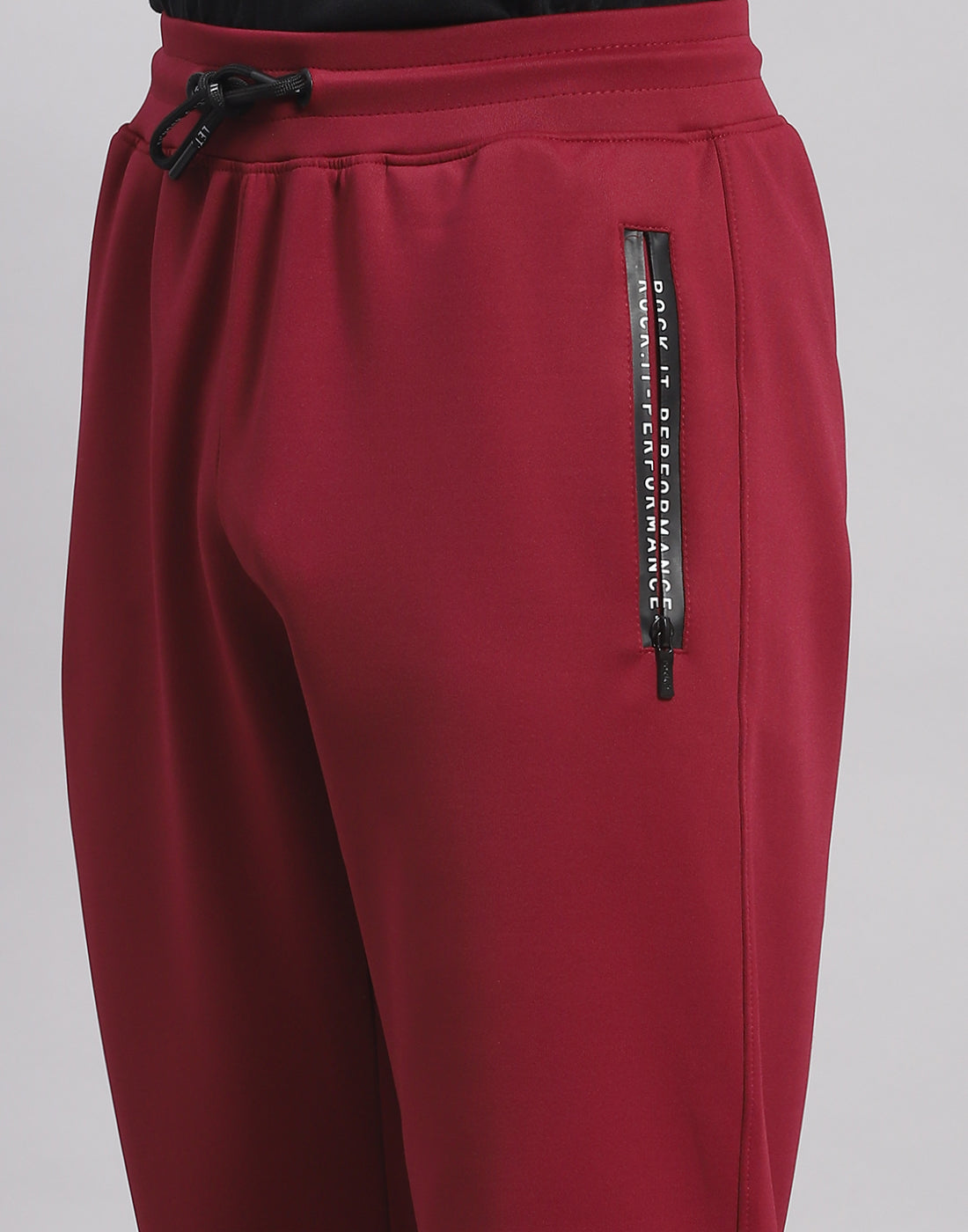 Rock.it Men Maroon Solid Regular Fit Lower