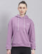 Rock.it Women Purple Solid Hooded Full Sleeve Sweatshirt
