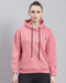 Rock.it Women Pink Solid Hooded Full Sleeve Sweatshirt