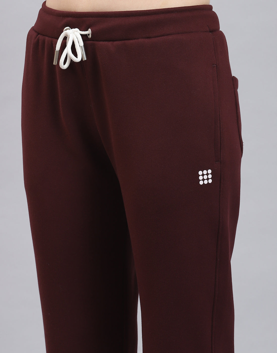 Rock.it Women Maroon Solid Regular Fit Winter Lower