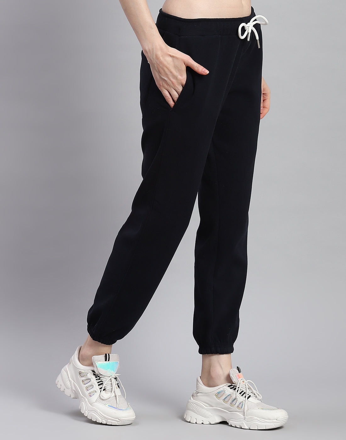 Rock.it Women Navy Blue Solid Regular Fit Winter Lower