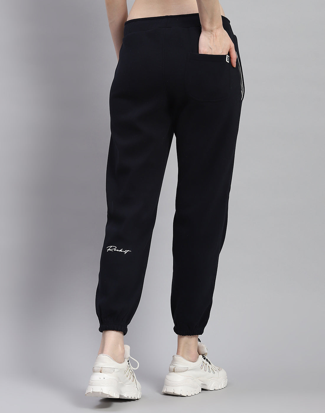 Rock.it Women Navy Blue Solid Regular Fit Winter Lower